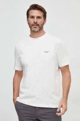 Zdjęcie produktu Marc O'Polo t-shirt bawełniany męski kolor beżowy gładki