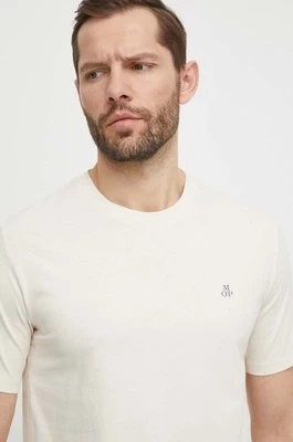 Zdjęcie produktu Marc O'Polo t-shirt bawełniany męski kolor beżowy gładki