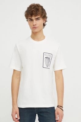 Zdjęcie produktu Marc O'Polo t-shirt bawełniany męski kolor beżowy z aplikacją