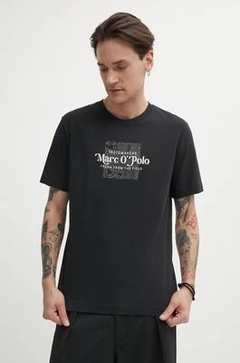 Zdjęcie produktu Marc O'Polo t-shirt bawełniany męski kolor czarny z nadrukiem 423201251076