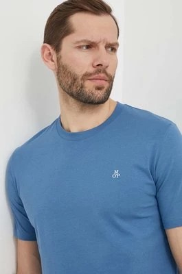 Zdjęcie produktu Marc O'Polo t-shirt bawełniany męski kolor niebieski gładki