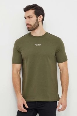 Zdjęcie produktu Marc O'Polo t-shirt bawełniany męski kolor zielony z nadrukiem
