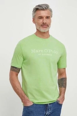 Zdjęcie produktu Marc O'Polo t-shirt bawełniany męski kolor zielony z nadrukiem