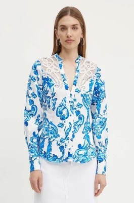 Zdjęcie produktu Marciano Guess koszula z domieszką lnu BLUE NOTE kolor niebieski regular 4GGH07 9708Z