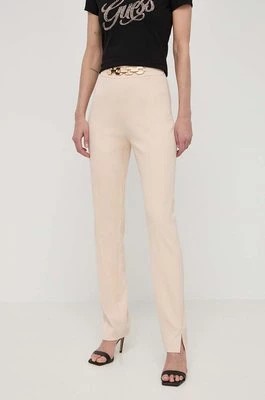 Zdjęcie produktu Marciano Guess spodnie NORAH damskie kolor beżowy dopasowane high waist 4GGB13 7074A