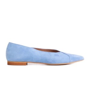 Zdjęcie produktu Marco Shoes Błękitne baleriny z naturalnego zamszu niebieskie