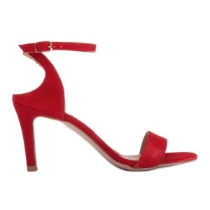 Zdjęcie produktu Marco Shoes Eleganckie sandały z naturalnego zamszu czerwone