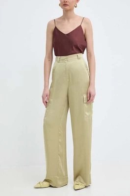 Zdjęcie produktu Marella spodnie damskie kolor zielony szerokie high waist 2413131131200