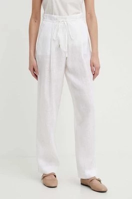 Zdjęcie produktu Marella spodnie lniane kolor beżowy proste high waist 2413131194200