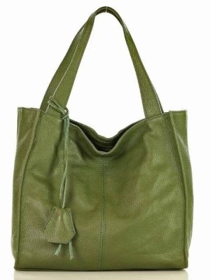 Zdjęcie produktu MARGOT Modny skórzany shopper MAZZINI - zielony khaki Merg