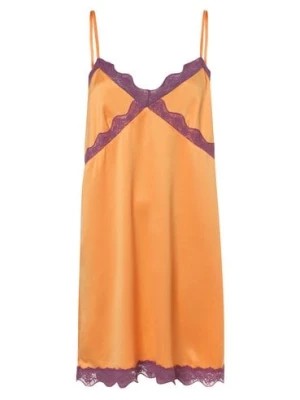 Zdjęcie produktu Marie Lund Damska koszula nocna Kobiety Satyna pomarańczowy jednolity,