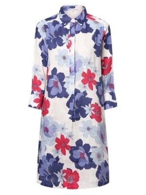 Zdjęcie produktu Marie Lund Damska sukienka lniana Kobiety len niebieski|biały|wyrazisty róż wzorzysty,