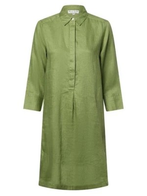 Zdjęcie produktu Marie Lund Damska sukienka lniana Kobiety len zielony jednolity,