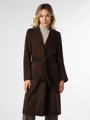Zdjęcie produktu Marie Lund Damski płaszcz wełniany Kobiety brązowy jednolity,