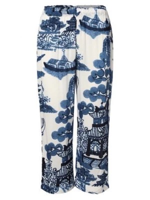 Zdjęcie produktu Marie Lund Damskie spodnie od piżamy Kobiety wiskoza niebieski wzorzysty,