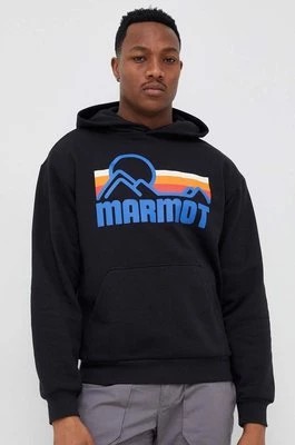 Zdjęcie produktu Marmot bluza męska kolor czarny z kapturem z nadrukiem