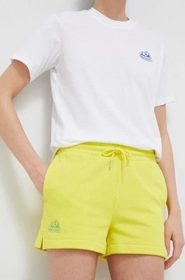 Zdjęcie produktu Marmot szorty damskie kolor żółty gładkie high waist