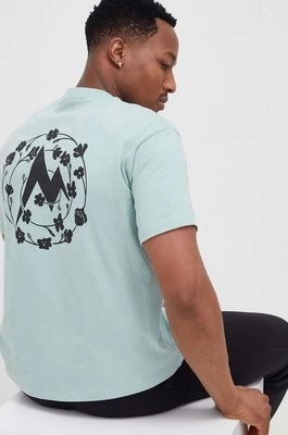 Zdjęcie produktu Marmot t-shirt bawełniany kolor turkusowy z nadrukiem