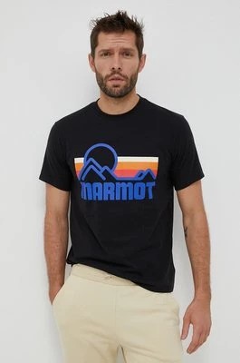 Zdjęcie produktu Marmot t-shirt Coastal męski kolor czarny z nadrukiem