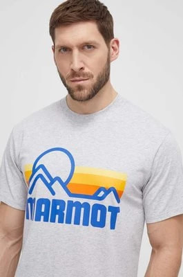 Zdjęcie produktu Marmot t-shirt Coastal męski kolor szary z nadrukiem
