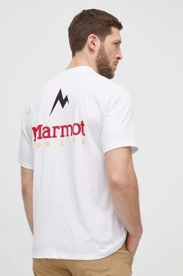 Zdjęcie produktu Marmot t-shirt sportowy Marmot For Life kolor biały z nadrukiem