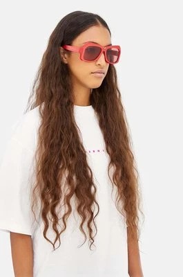 Zdjęcie produktu Marni okulary przeciwsłoneczne Tiznit Metallic Cherry damskie kolor czerwony EYMRN00056.003.K06