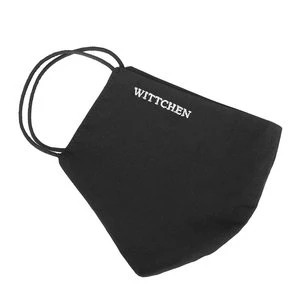 Zdjęcie produktu Maseczka bawełniana profilowana z białym logo czarna Wittchen