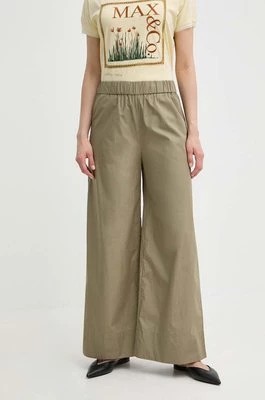 Zdjęcie produktu MAX&Co. spodnie bawełniane kolor zielony proste high waist 2416131084200