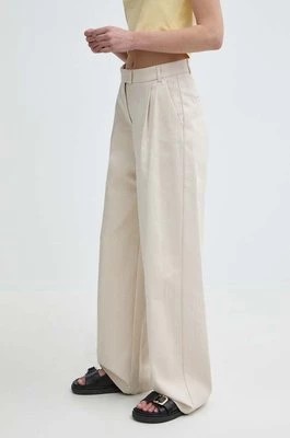 Zdjęcie produktu MAX&Co. spodnie damskie kolor beżowy szerokie high waist 2416131104200
