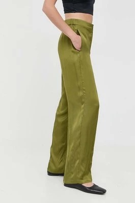 Zdjęcie produktu MAX&Co. spodnie damskie kolor zielony szerokie high waist
