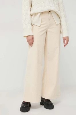 Zdjęcie produktu MAX&Co. spodnie sztruksowe kolor beżowy dzwony high waist