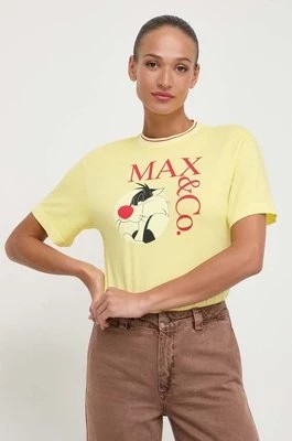 Zdjęcie produktu MAX&Co. t-shirt bawełniany x CHUFY damski kolor żółty 2418971011200