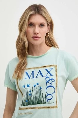 Zdjęcie produktu MAX&Co. t-shirt bawełniany x FATMA MOSTAFA damski kolor zielony 2416941018200