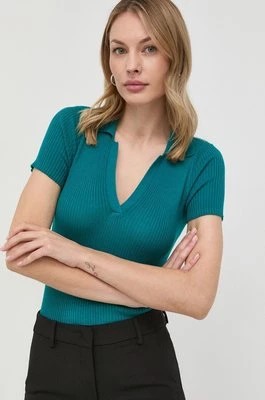 Zdjęcie produktu MAX&Co. t-shirt damski kolor zielony z kołnierzykiem