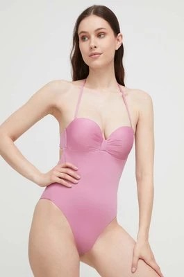 Zdjęcie produktu Max Mara Beachwear jednoczęściowy strój kąpielowy kolor różowy usztywniona miseczka