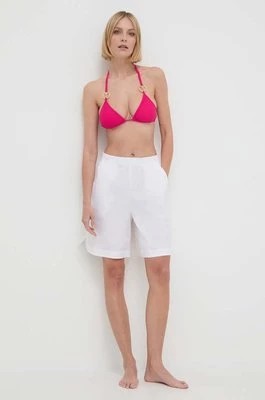Zdjęcie produktu Max Mara Beachwear szorty plażowe damskie kolor biały gładkie high waist 2416141019600