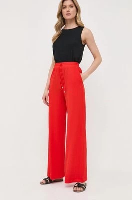 Zdjęcie produktu Max Mara Leisure spodnie damskie kolor pomarańczowy proste high waist