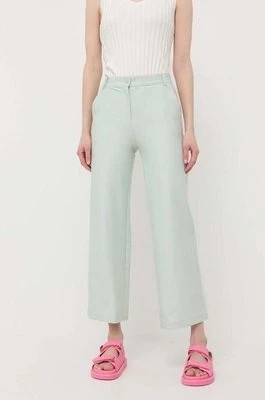 Zdjęcie produktu Max Mara Leisure spodnie damskie kolor zielony proste high waist