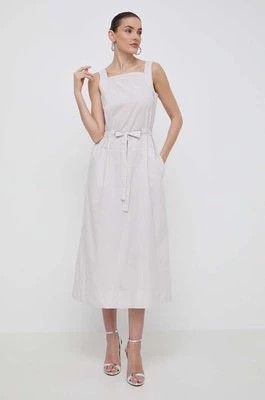 Zdjęcie produktu Max Mara Leisure sukienka bawełniana kolor beżowy midi rozkloszowana 2416221068600