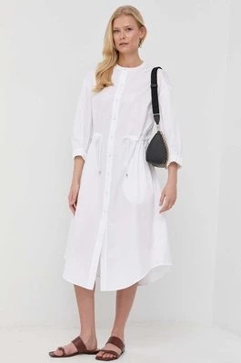 Zdjęcie produktu Max Mara Leisure sukienka bawełniana kolor biały midi rozkloszowana