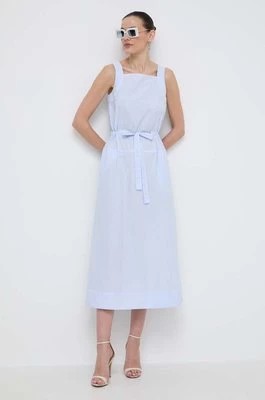 Zdjęcie produktu Max Mara Leisure sukienka bawełniana kolor niebieski midi rozkloszowana 2416221068600