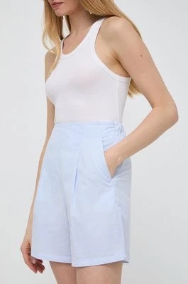 Zdjęcie produktu Max Mara Leisure szorty bawełniane kolor niebieski wzorzyste high waist 2416141038600