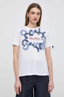 Zdjęcie produktu Max Mara Leisure t-shirt bawełniany damski kolor biały 2416941108600