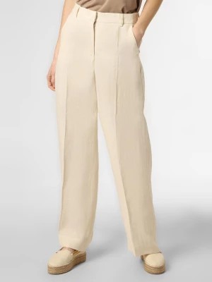 Zdjęcie produktu Max Mara Weekend Damskie spodnie lniane Kobiety len beżowy jednolity,