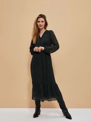 Zdjęcie produktu Maxi sukienka z długim rękawem czarna Moodo