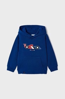 Zdjęcie produktu Mayoral bluza dziecięca kolor niebieski z kapturem z nadrukiem