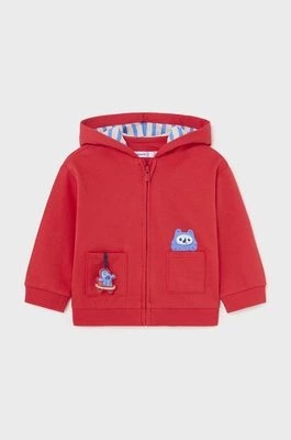 Zdjęcie produktu Mayoral bluza niemowlęca kolor czerwony z kapturem z aplikacją