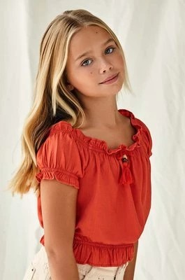 Zdjęcie produktu Mayoral bluzka dziecięca kolor pomarańczowy gładka
