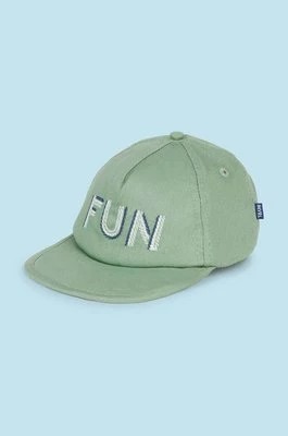 Zdjęcie produktu Mayoral czapka z daszkiem bawełniana dziecięca kolor zielony z aplikacją