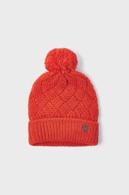 Zdjęcie produktu Mayoral czapka z domieszką wełny dziecięca kolor pomarańczowy z grubej dzianiny wełniana